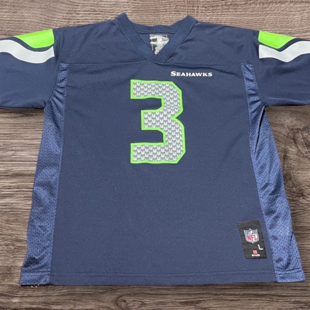 Seahawks Navy Blue and Green Jersey women’s size small